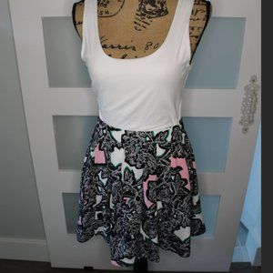 Express Hi-Lo Hem Floral Skirt